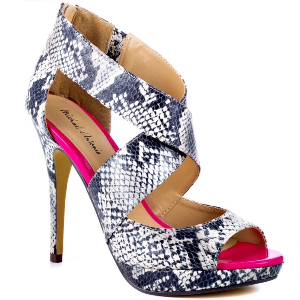 Michael Antonio Snakeskin Print Heels - Picture 6 of 6